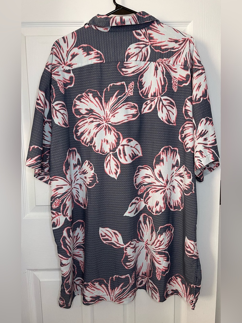 💃 KAHALA Hawaiian Vintage Button Down Oversized White Pink Hibiscus Shirt 2XL - Picture 2 of 5